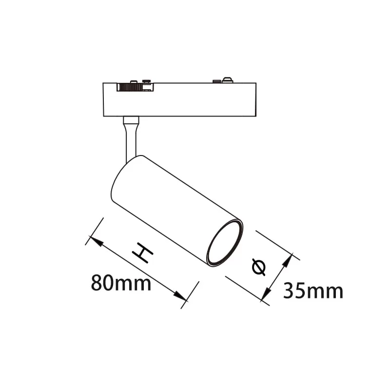Anti-Glare Magnetic Track Spotlight TH3003A-A2-35