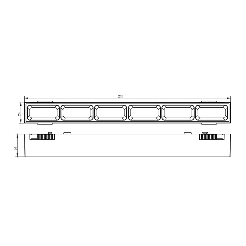 Rectangle Magnetic Linear  Track Light TH3003A-D2-6
