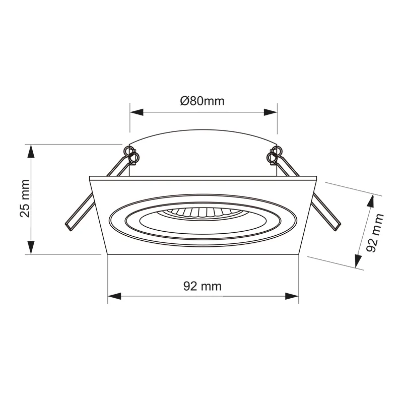 Modern Square Recessed Downlight Fixture TS5001