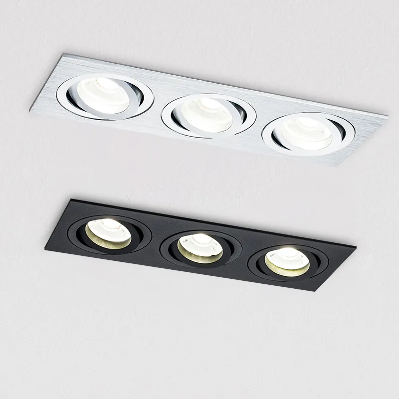 High-End Aluminum Three-Head Embedded Downlight TS5003