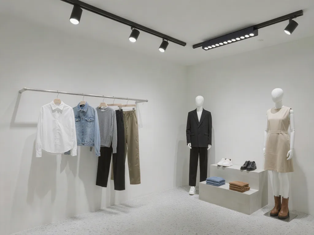 12W Magnetic Linear Track Light TH3003A-C2-12 At a Clothing Store