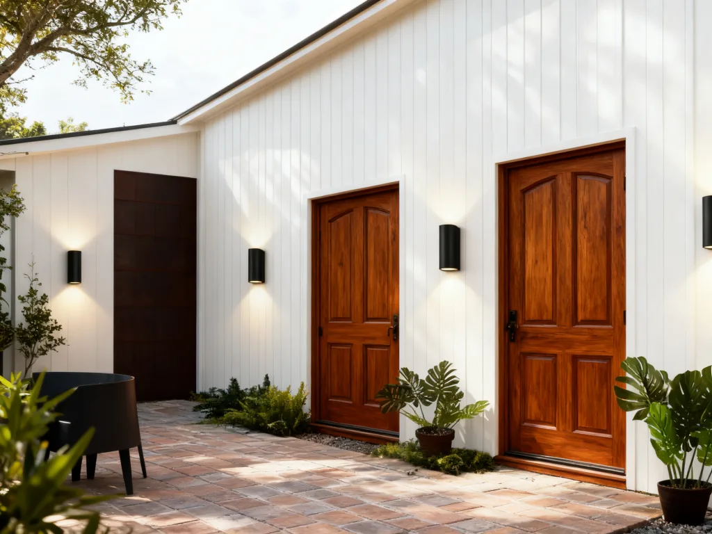 LED Wall Lights in the Backyard